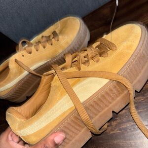 Women's Mustard and Tan Platform Sneakers